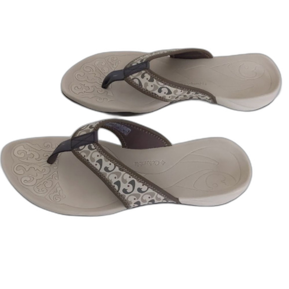 Columbia Women's Beige and Brown Summer Beach Flip Flop Sandals Size 10 - Picture 3 of 10